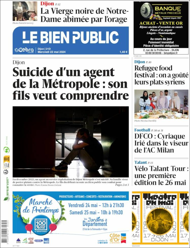 Portada de Le Bien Public (Francia)