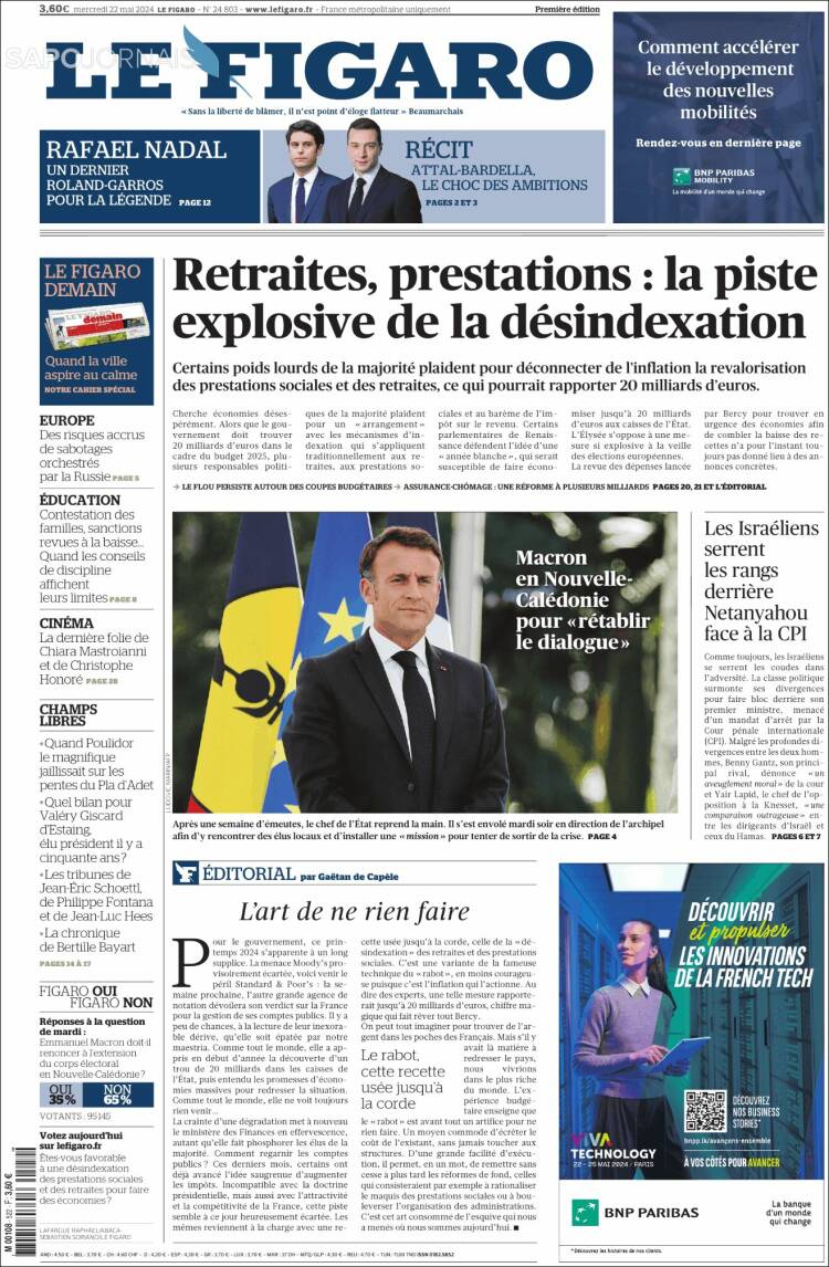 Portada de Le Figaro (Francia)