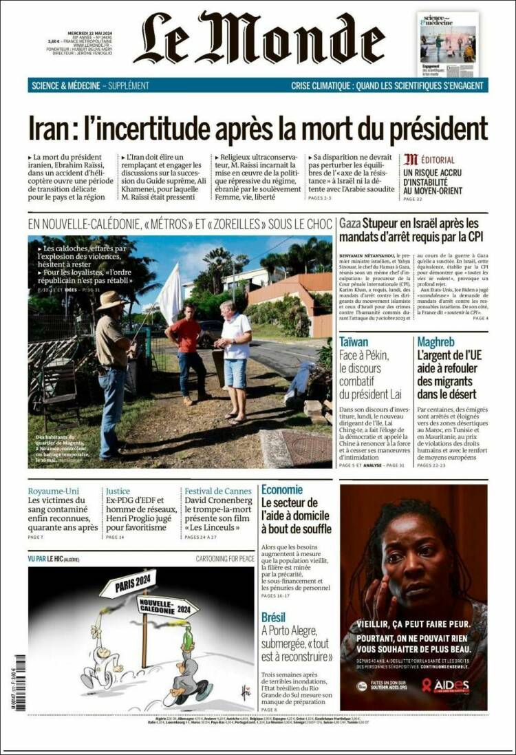 Portada de Le Monde (Francia)