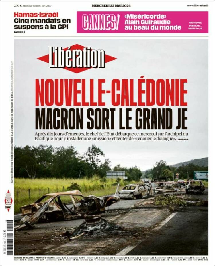 Portada de Libération (Francia)
