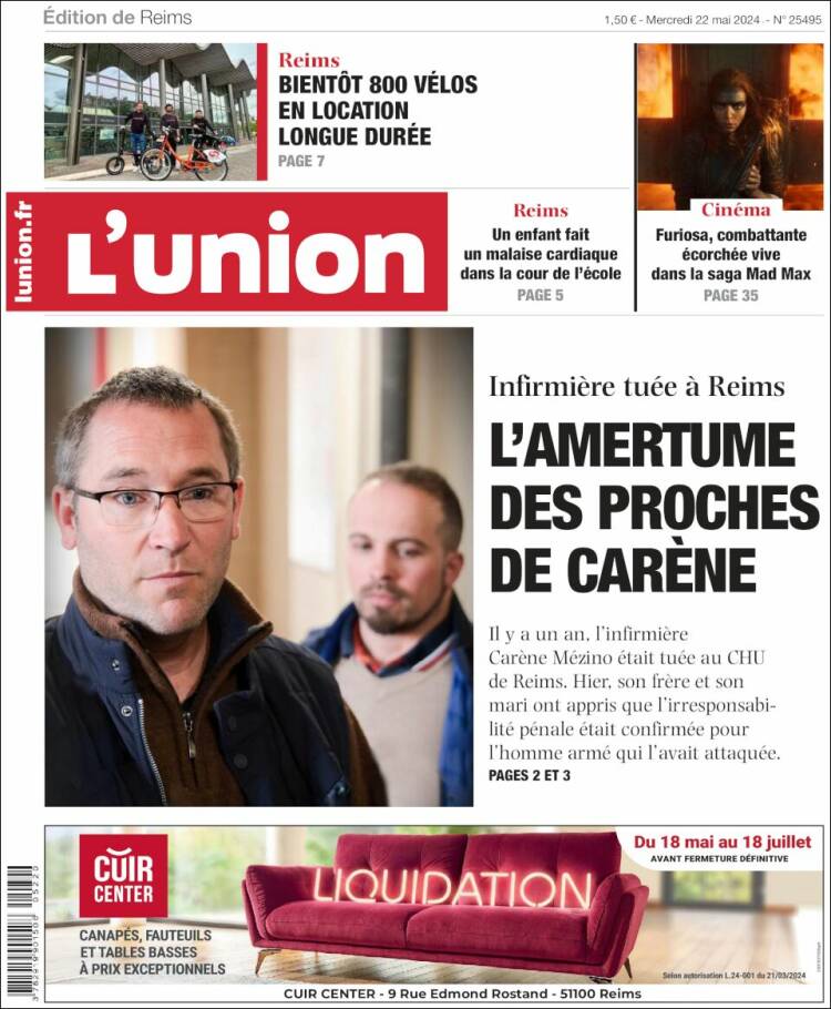 Portada de L'Union (Francia)