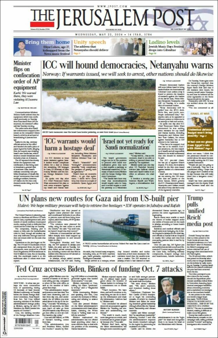 Portada de The Jerusalem Post (Israel)