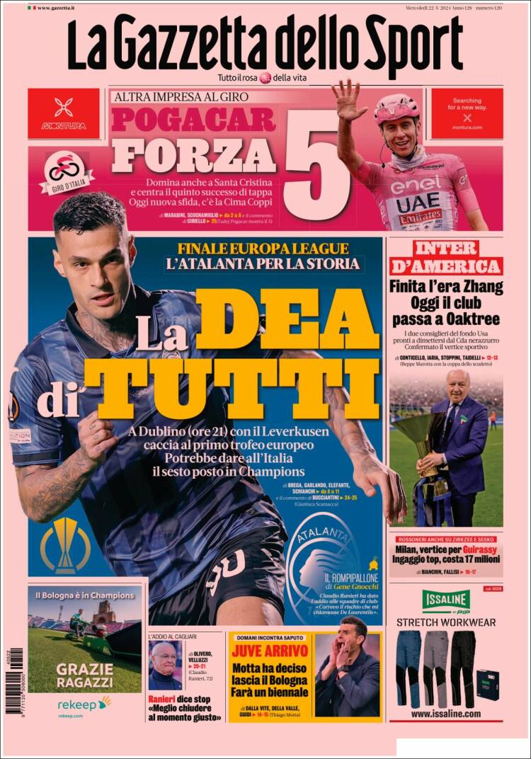 Portada de La Gazzetta dello Sport (Italia)