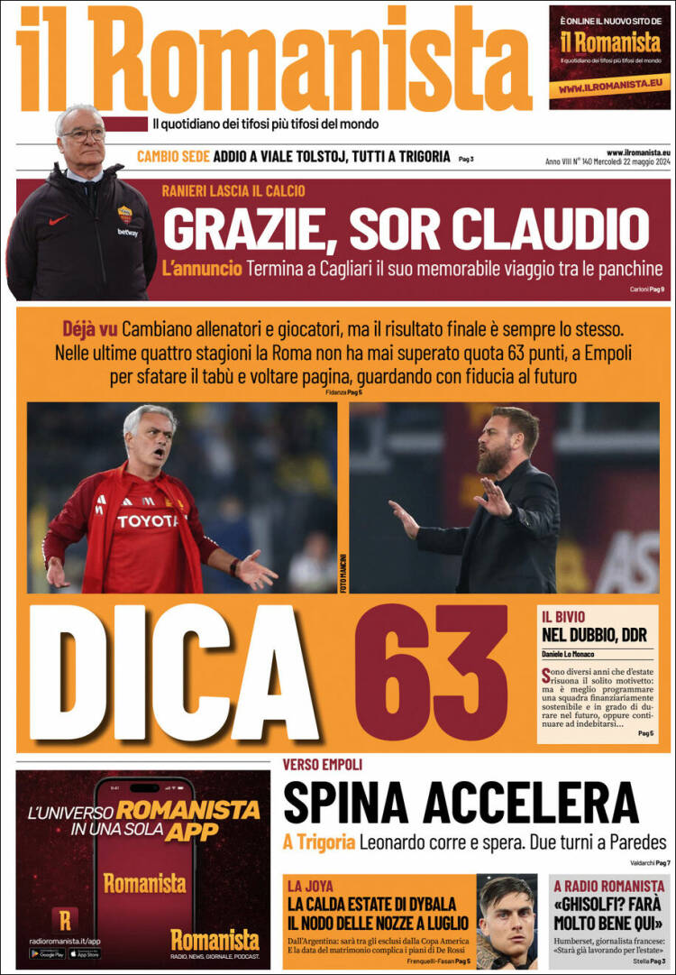 Portada de Romanista (Italia)