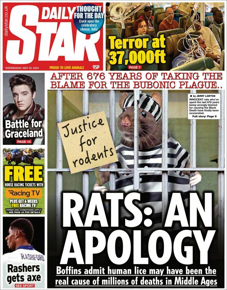 Portada de Daily Star (Reino Unido)