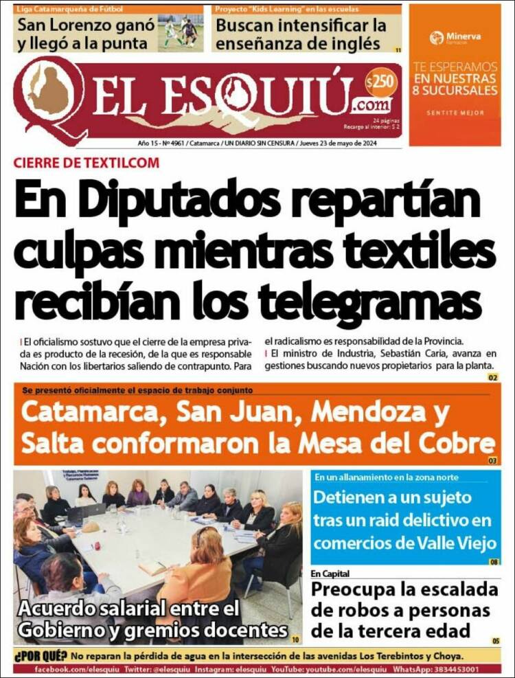 Portada de El Esquiu (Argentina)