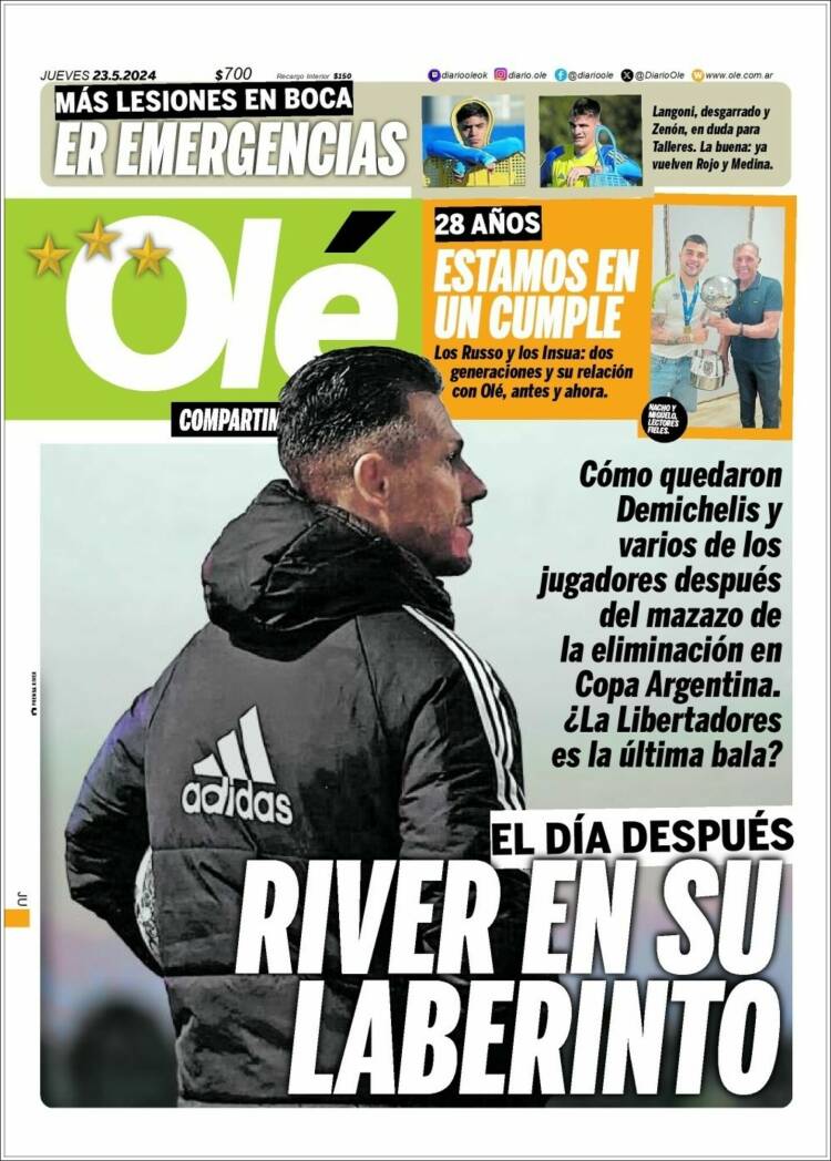 Portada de Olé (Argentina)