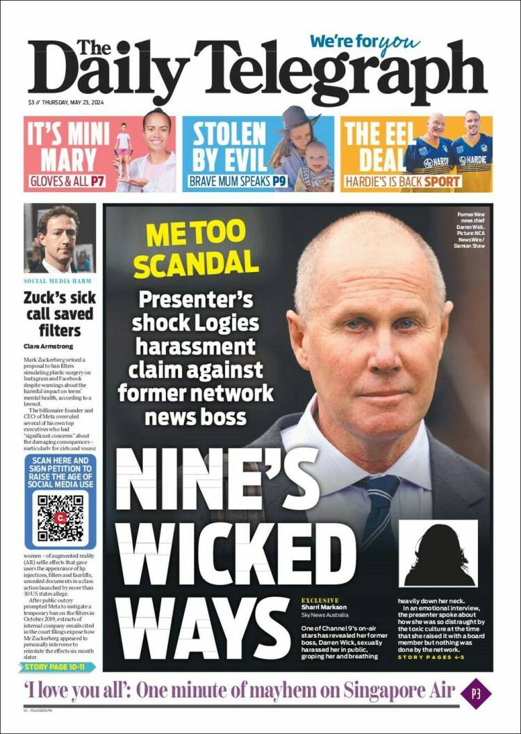 Portada de The Daily Telegraph (Australia)