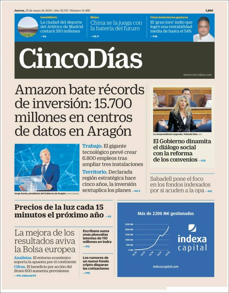 Portada de Cinco Días (Espa&ntilde;a)