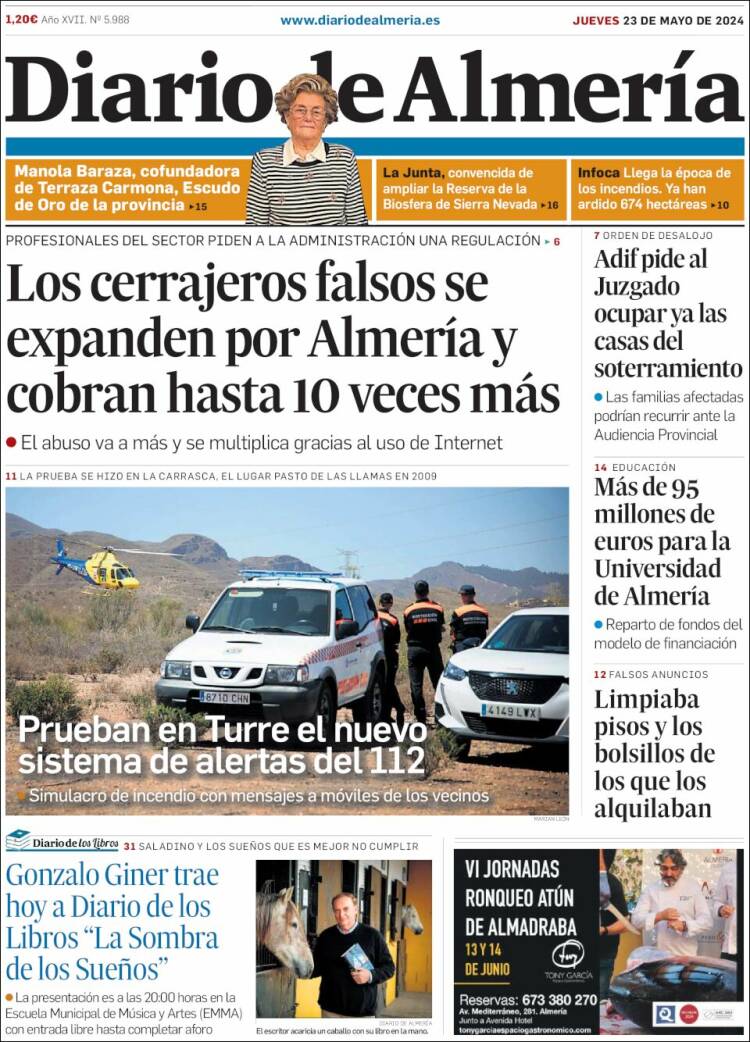 Portada de Diario de Almería (España)