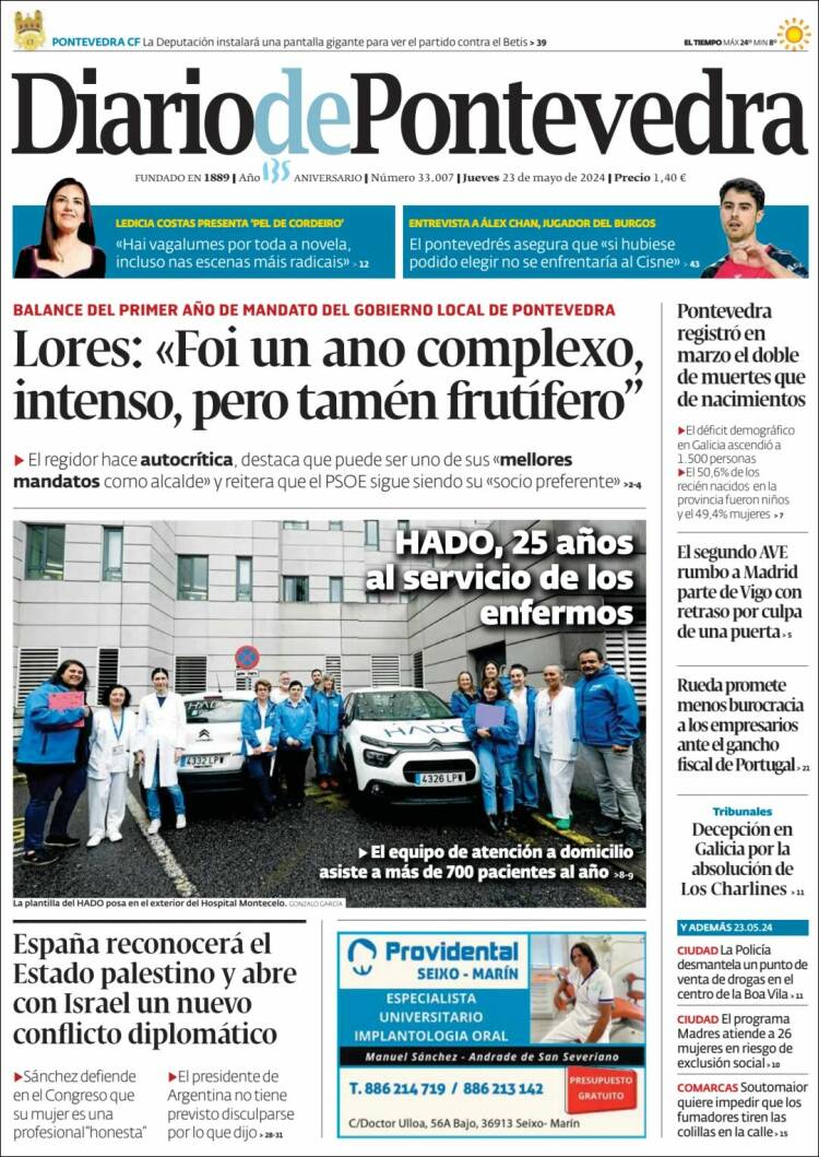 Portada de Diario de Pontevedra (España)