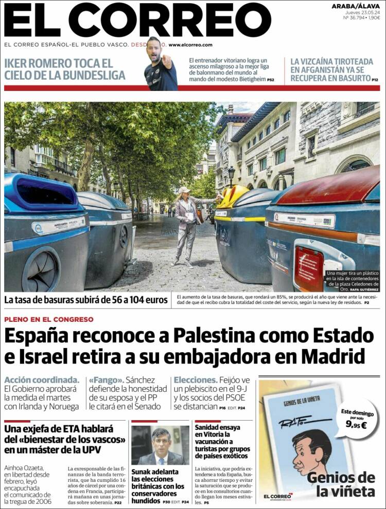 Portada de El Correo - Álava (España)