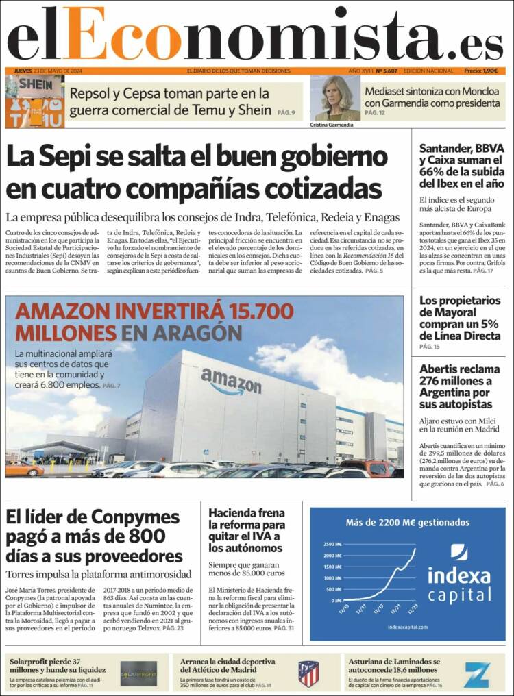 Portada de El Economista (Espa&ntilde;a)