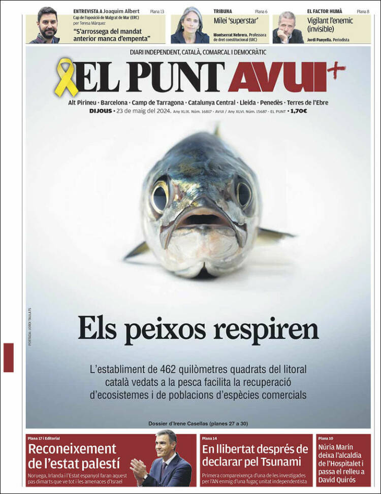 Portada de El Punt Avui (España)