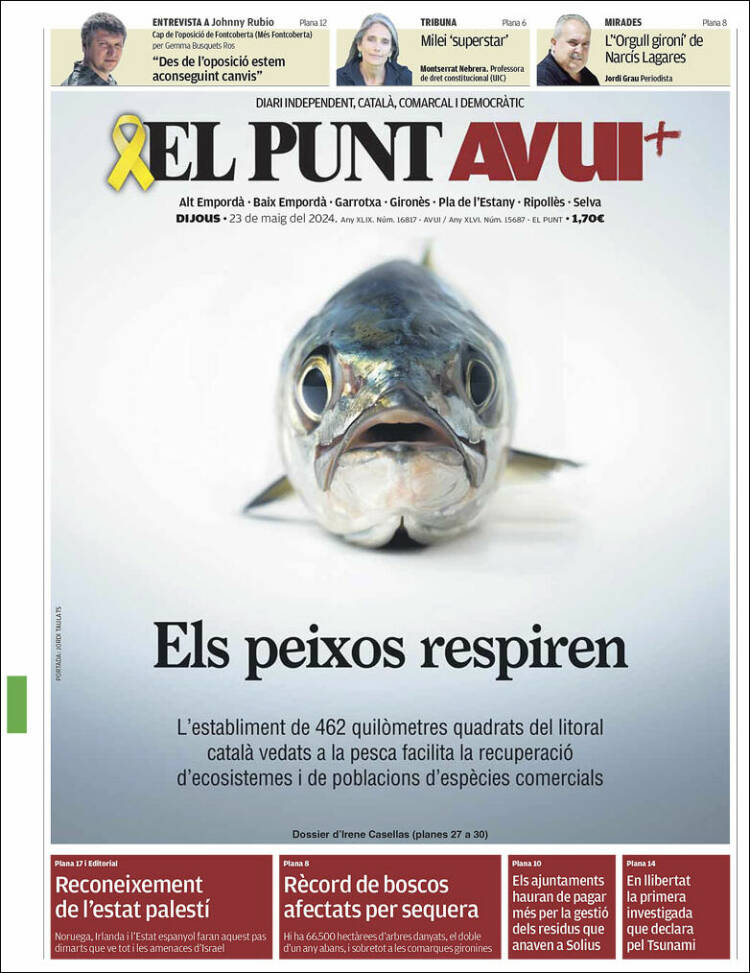 Portada de El Punt Avui - Girona (España)