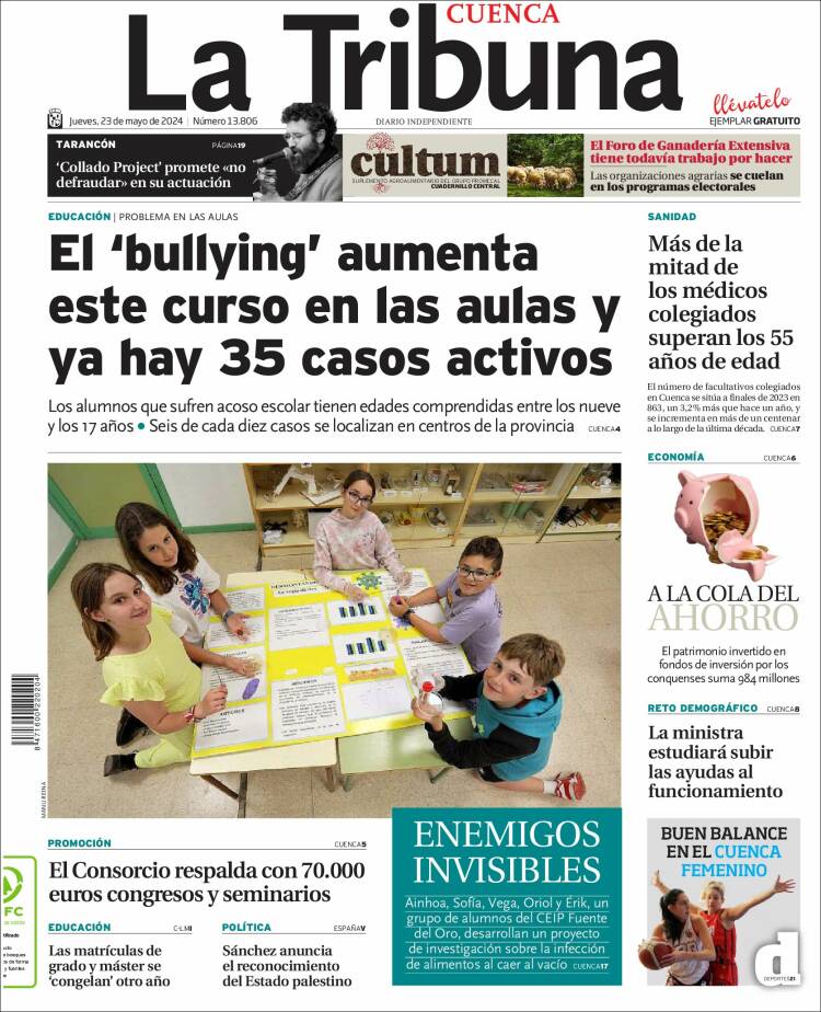 Portada de La Tribuna de Cuenca (España)