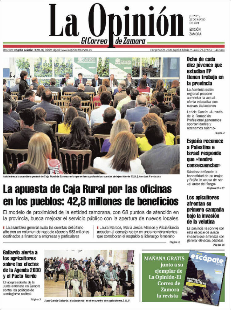 Portada de La Opinión - El Correo de Zamora (España)