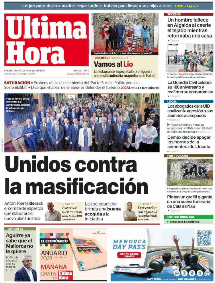 Portada de Última Hora (España)