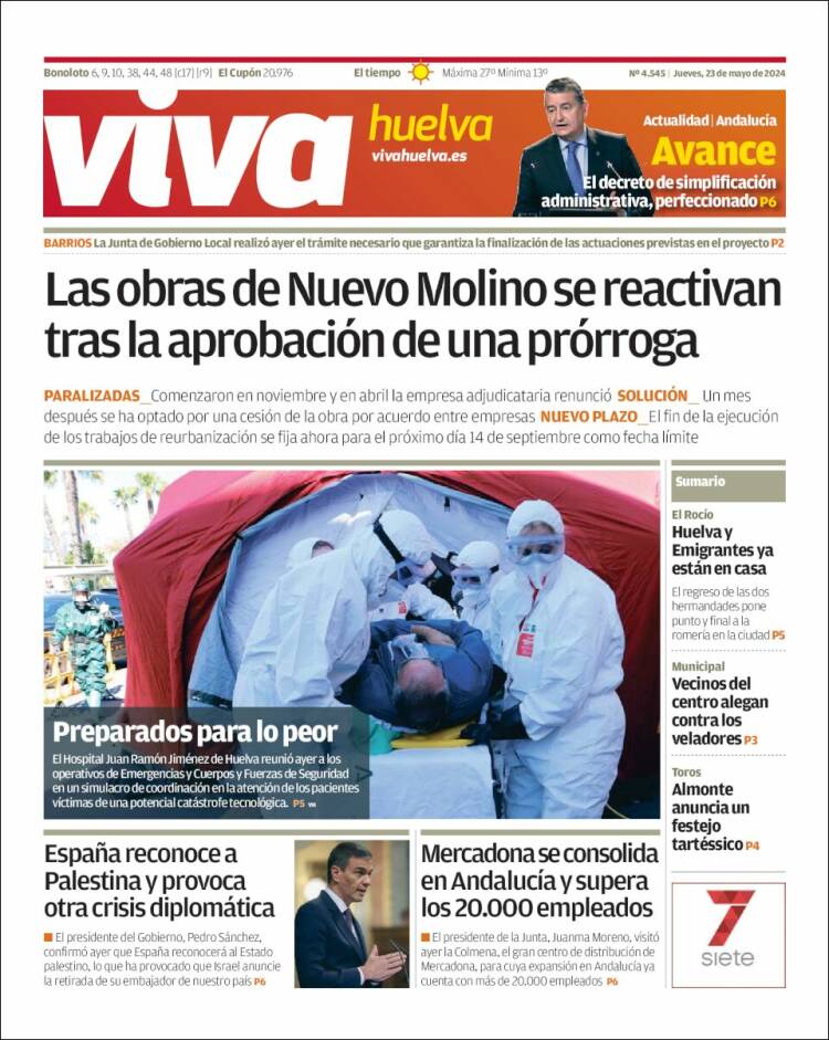 Portada de Viva Huelva (España)