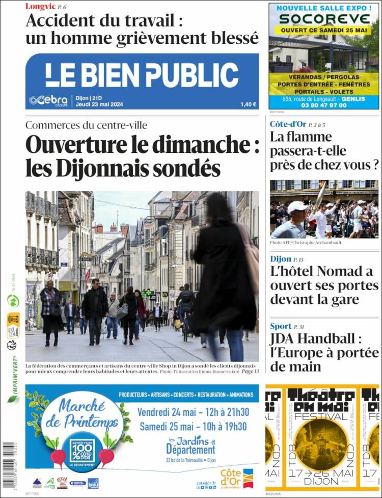 Portada de Le Bien Public (Francia)