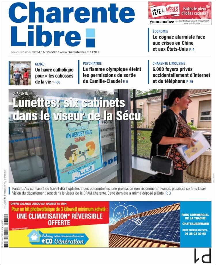 Portada de Charente Libre (Francia)