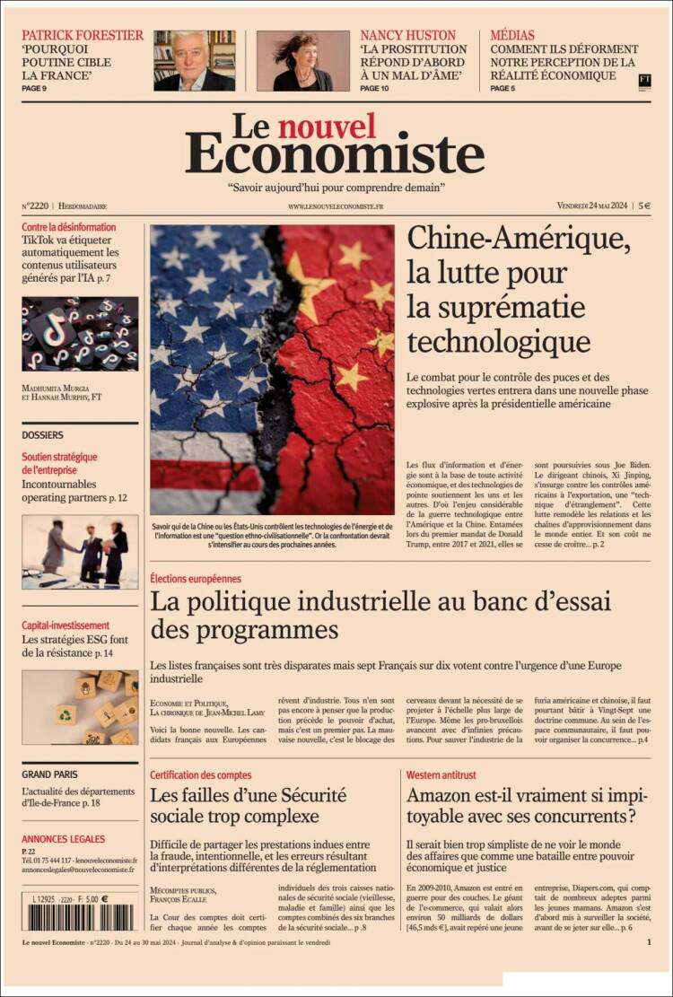 Portada de Le nouvel Economiste (Francia)