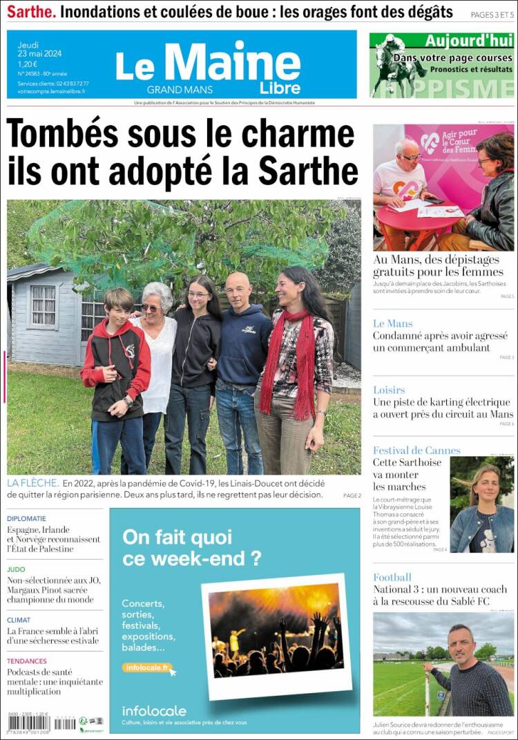 Portada de Le Maine Libre (Francia)