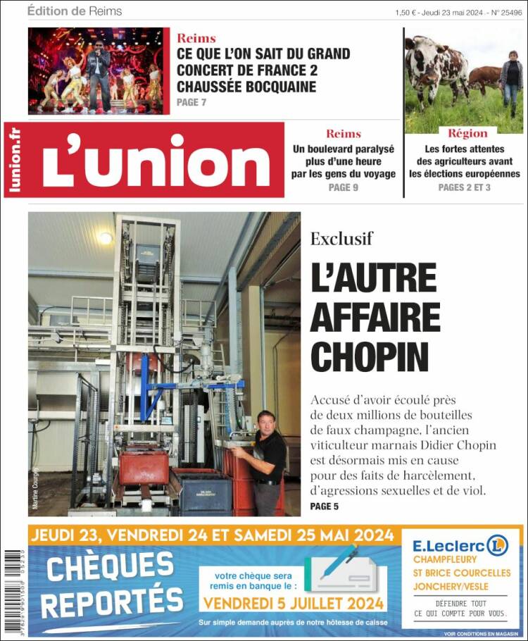 Portada de L'Union (Francia)