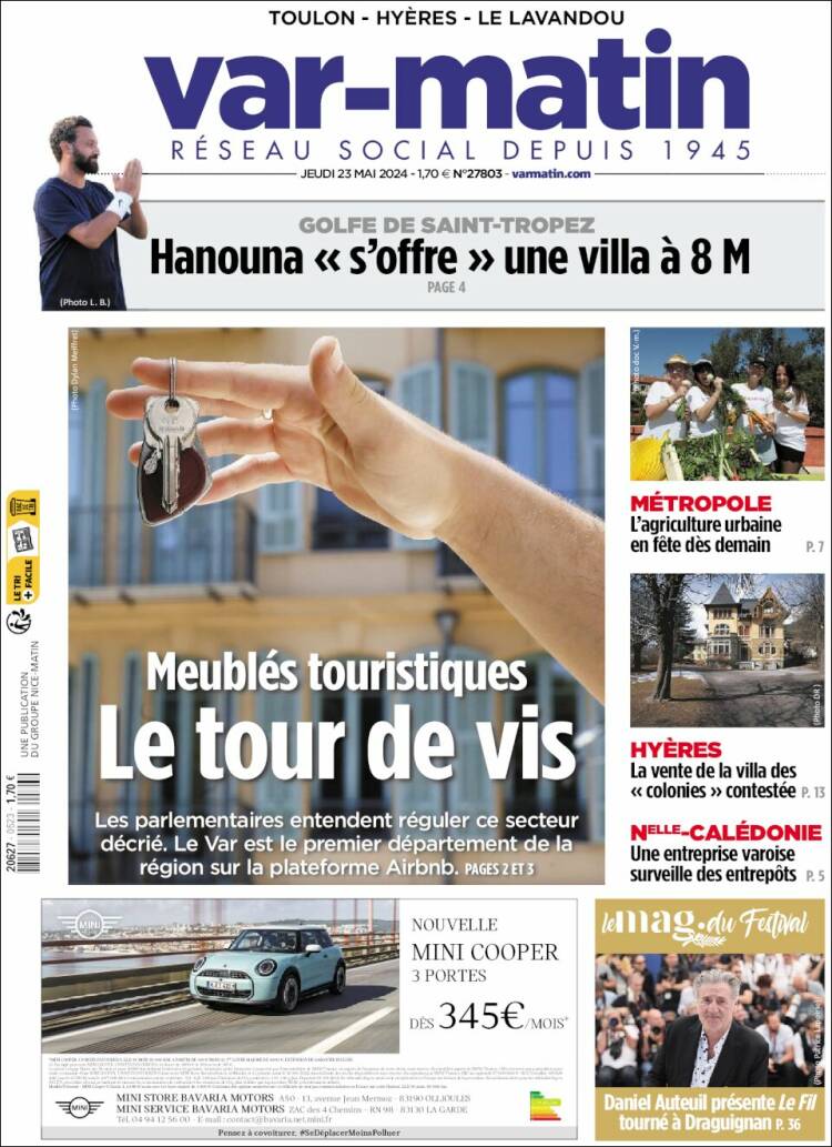 Portada de Var-Matin (Francia)