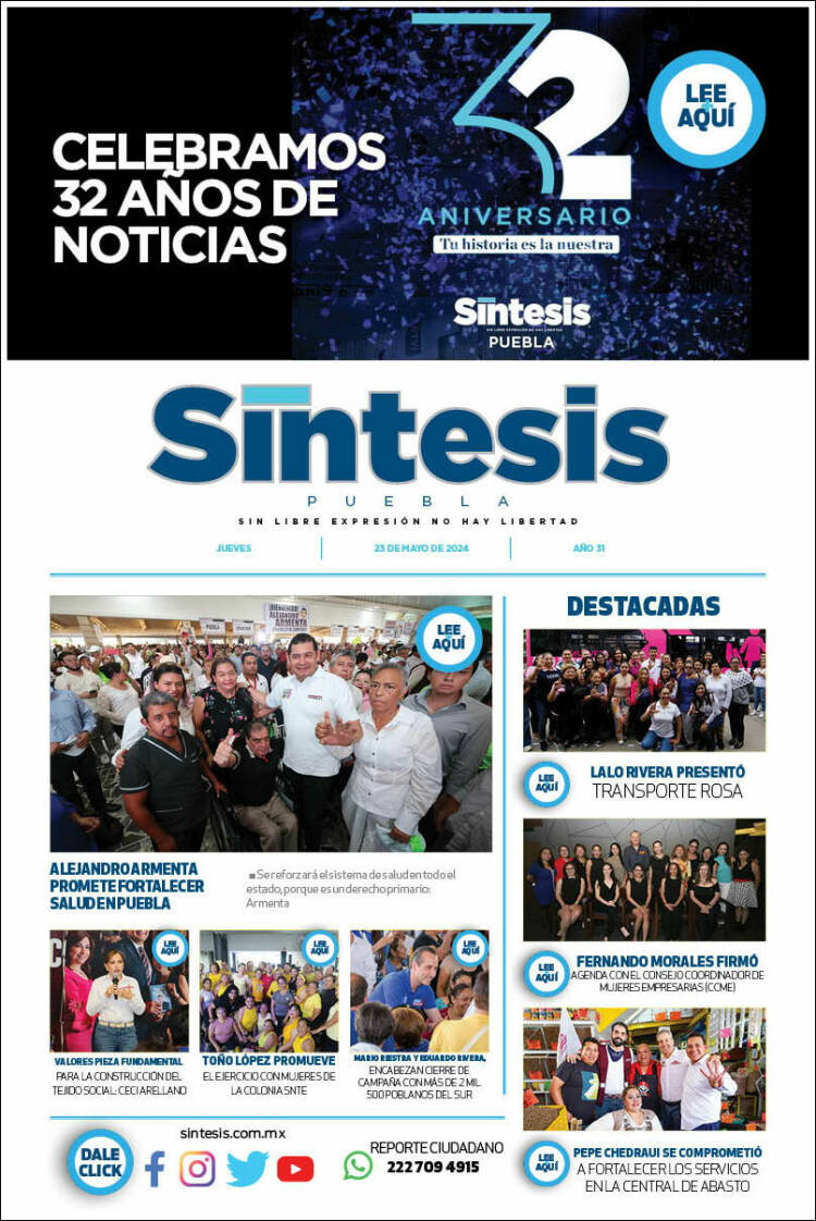Portada de Síntesis - Puebla (M&eacute;xico)