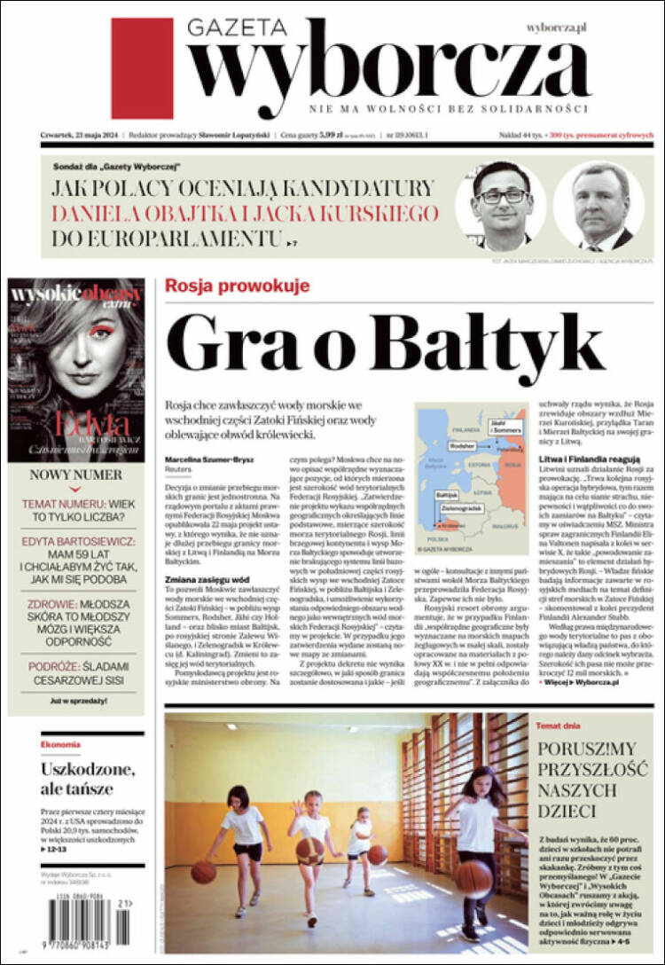 Portada de Gazeta Wyborcza (Polonia)