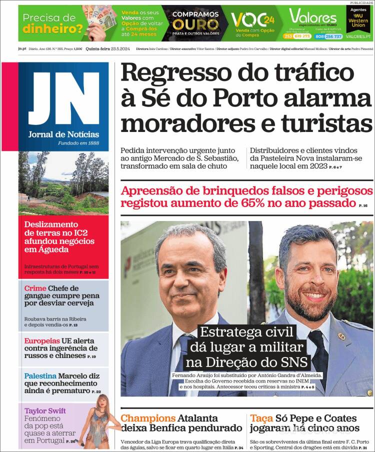 Portada de Jornal de Notícias (Portugal)