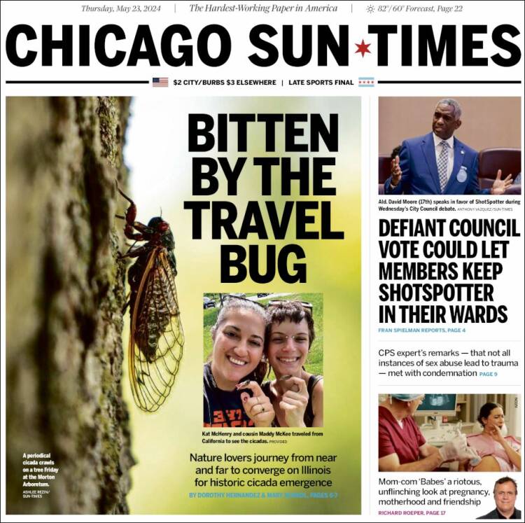 Portada de Chicago Sun-Times (USA)