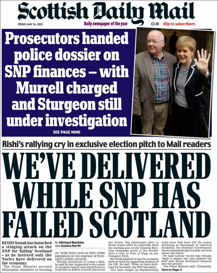 Portada de Scottish Daily Mail (Reino Unido)