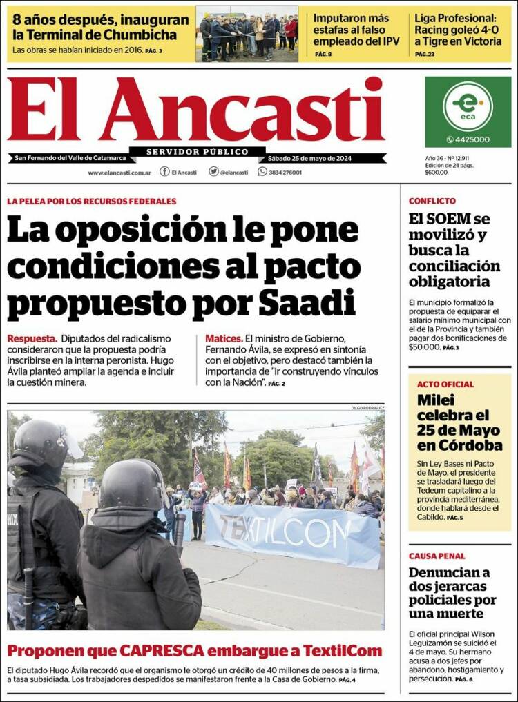 Portada de El Ancasti (Argentina)