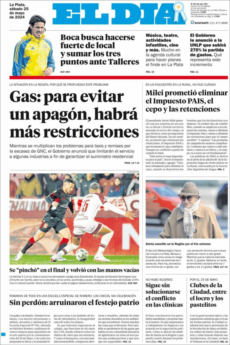 Portada de El Día de la Plata (Argentina)