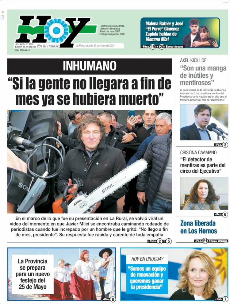 Portada de Diario Hoy (Argentina)