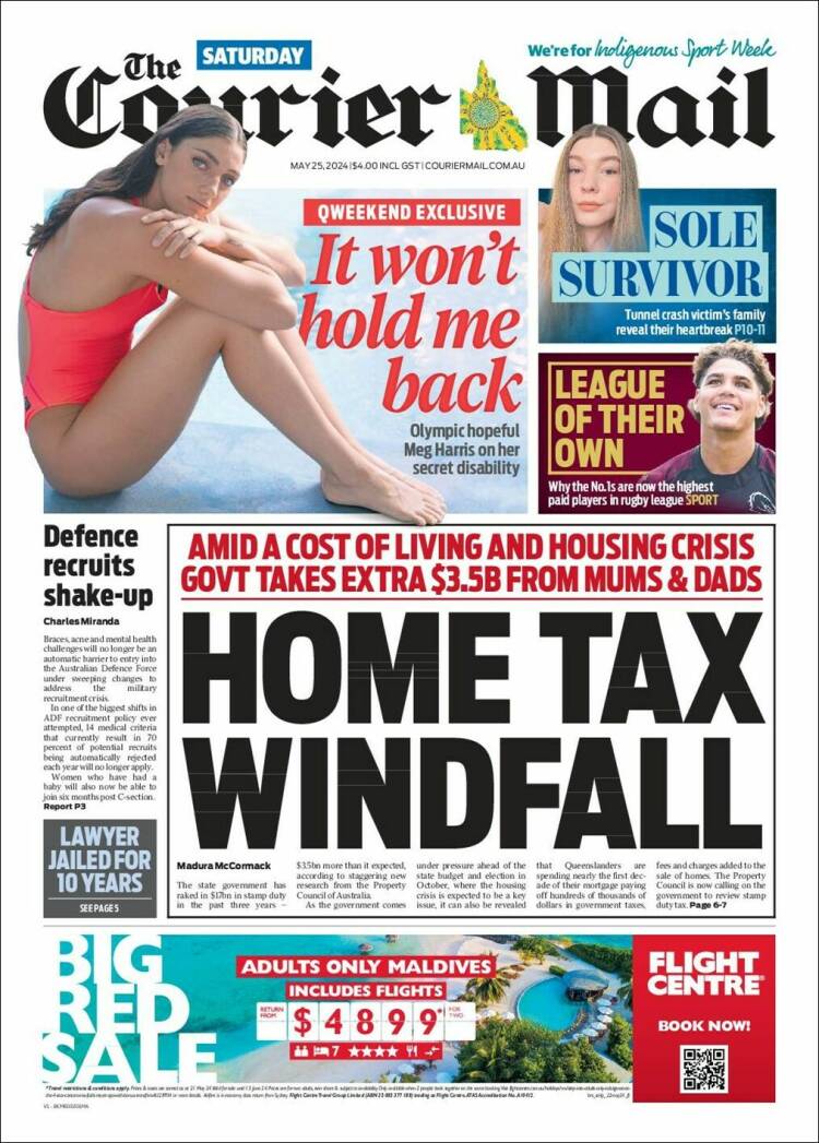Portada de The Courier-Mail (Australia)