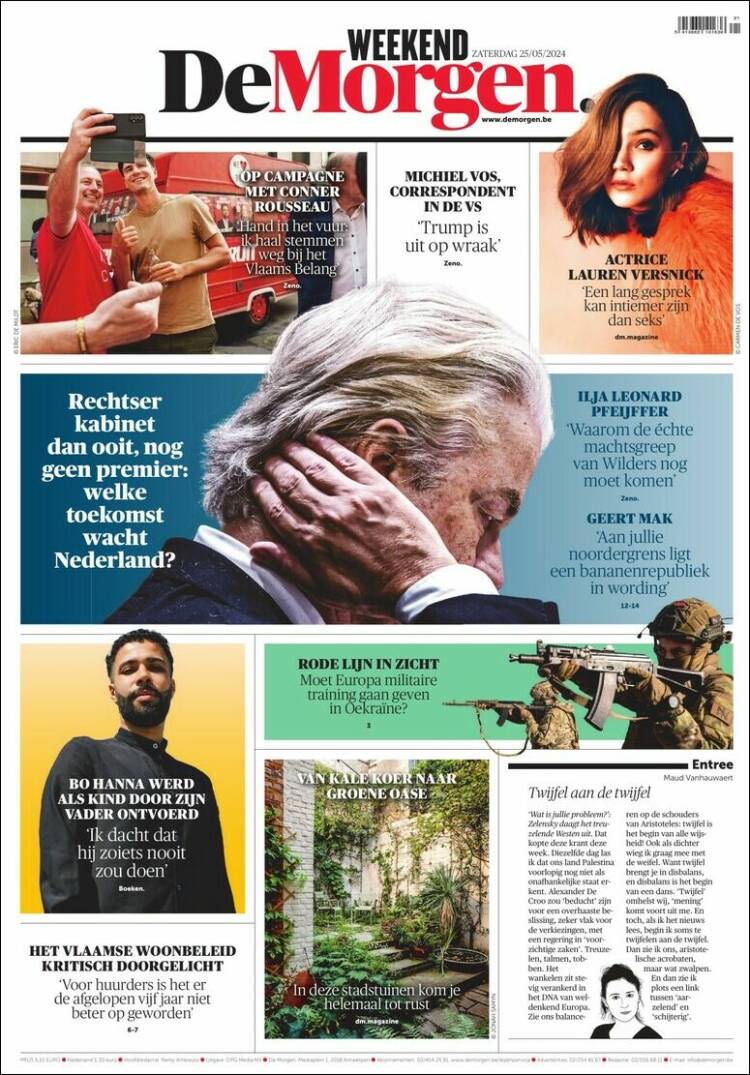 Portada de De Morgen (B&eacute;lgica)