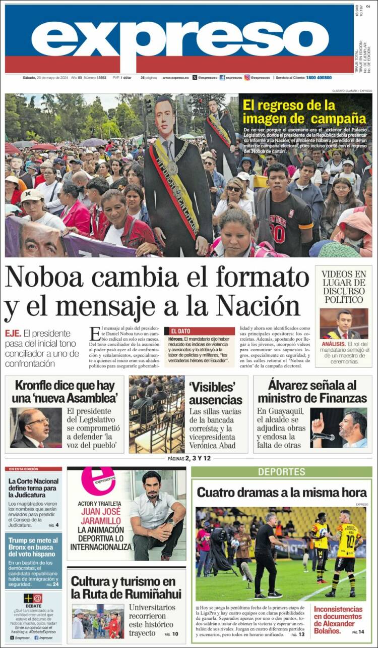 Portada de Expreso (Ecuador)
