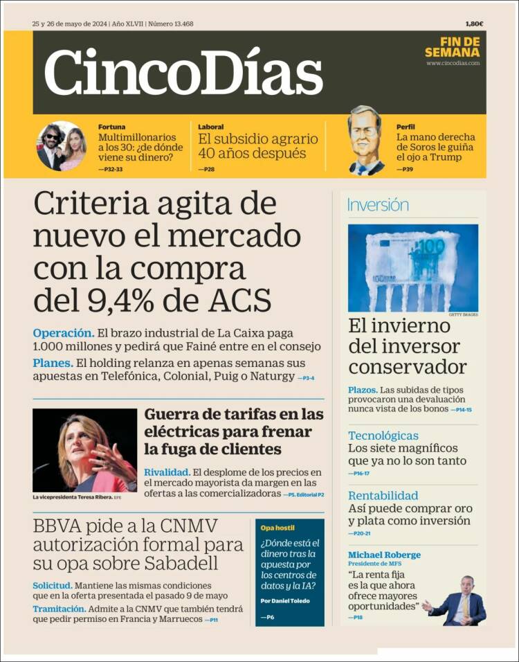Portada de Cinco Días (Espa&ntilde;a)