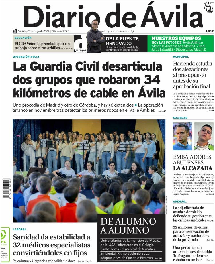 Portada de Diario de Ávila (España)