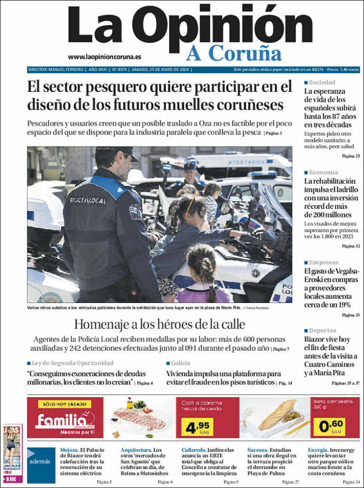 Portada de La Opinión de A Coruña (España)