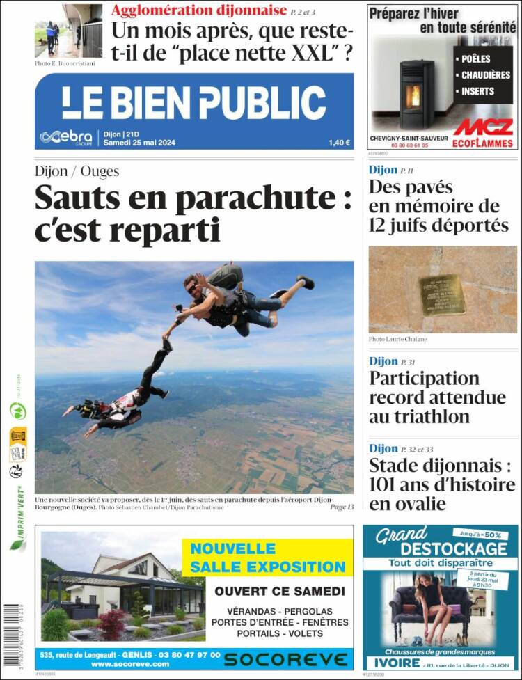 Portada de Le Bien Public (Francia)