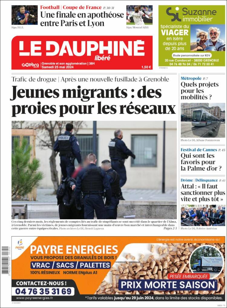 Portada de Le Dauphiné Libéré (Francia)