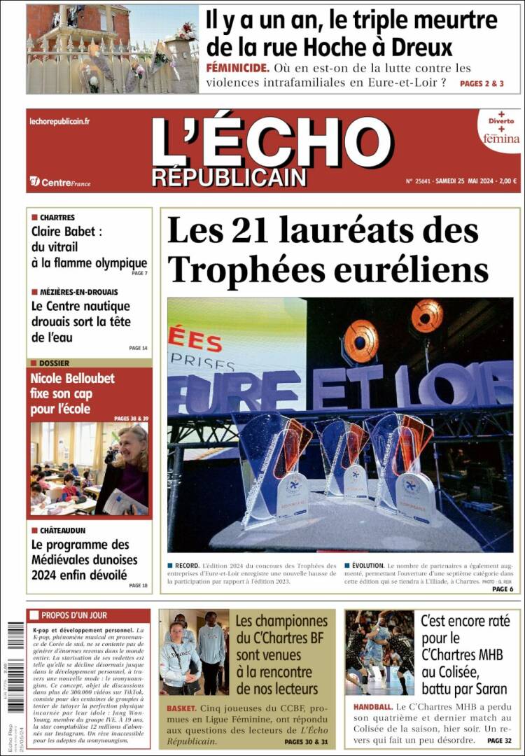 Portada de L'Echo Républicain (Francia)