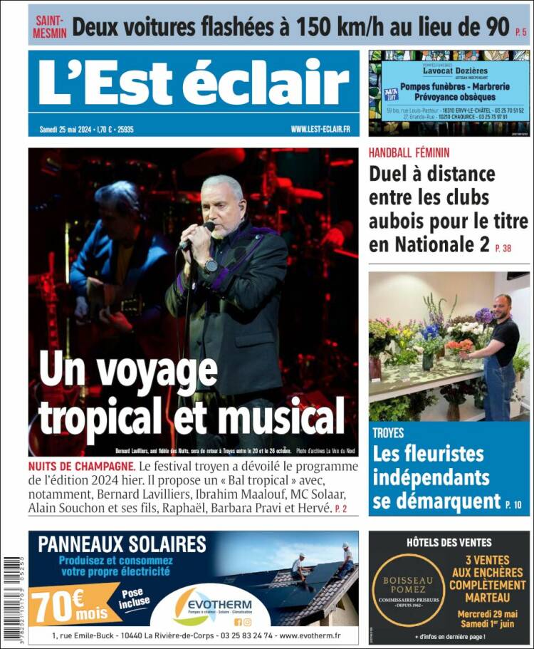 Portada de L'Est Eclair (Francia)