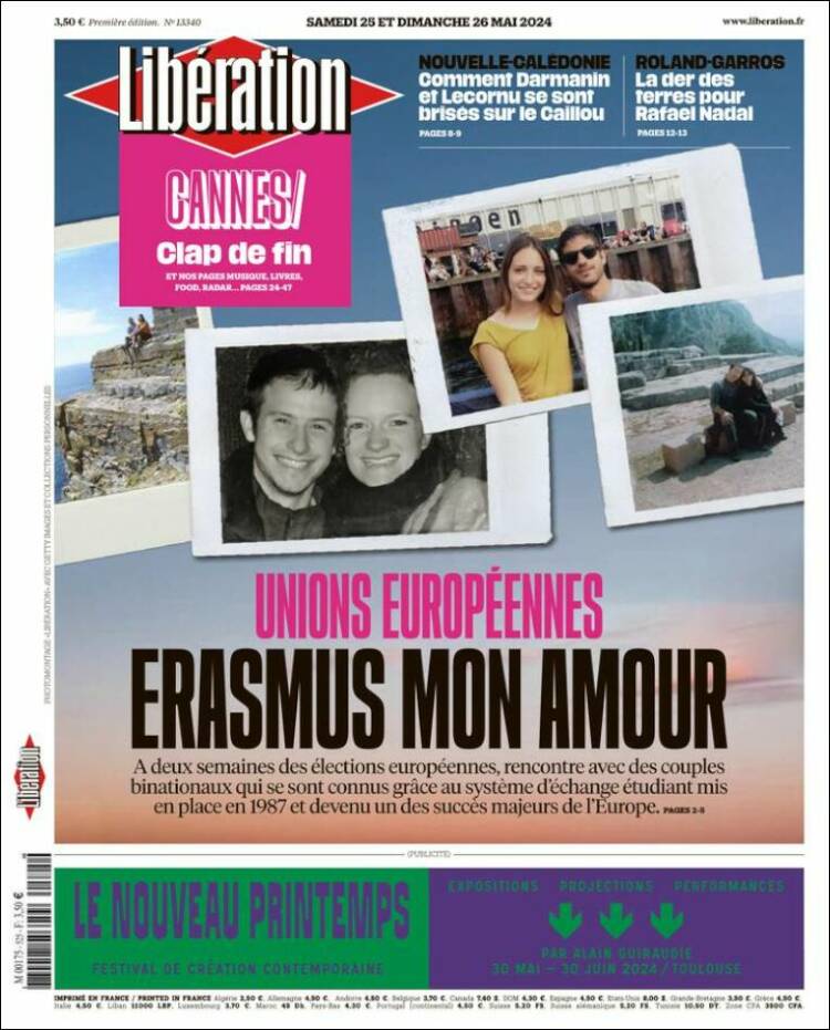 Portada de Libération (Francia)