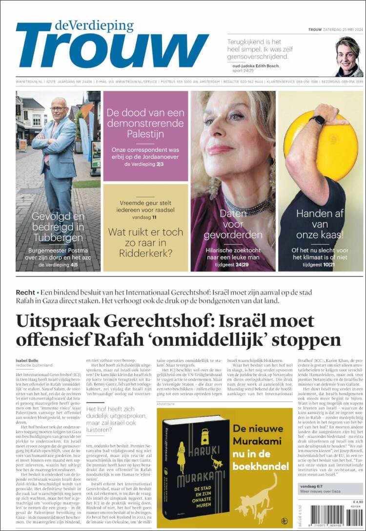 Portada de Trouw (Pa&iacute;ses Bajos)