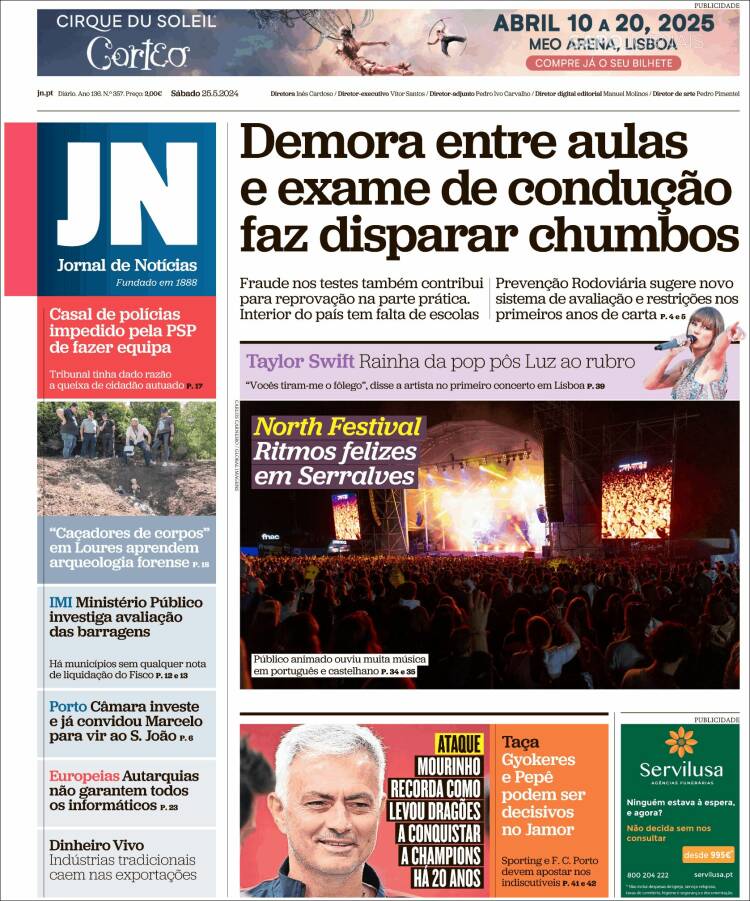 Portada de Jornal de Notícias (Portugal)